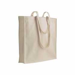 Shopper in cotone 180 g/m2 manici lunghi e soffietto