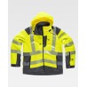 High visibility work shell jacket with hood
