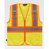 High visibility vest with zipper and pockets
