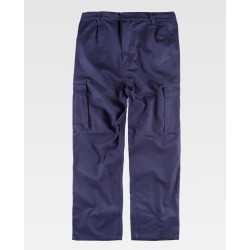 Pantaloni dritti in cotone con due tasche