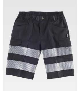 Pantalone corto con bande riflettente segmentate