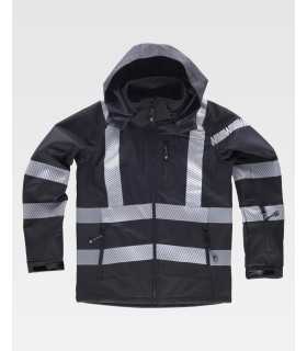 Giacca Workshell con bande riflettente