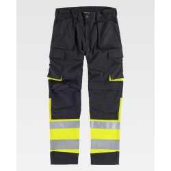 Pantalone combinato di triple cuciture con bande riflettente
