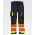 Pantalone combinato con bande riflettente-fluorescente