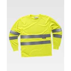T-shirt alta visibilità con manica lunga in poliestere