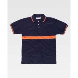 Polo combinato di manica corta in pichè di cottone