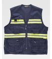 Vest with reflective-fluorescent bands