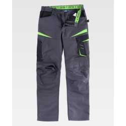 Pantalone tricolore con tessuto canvas